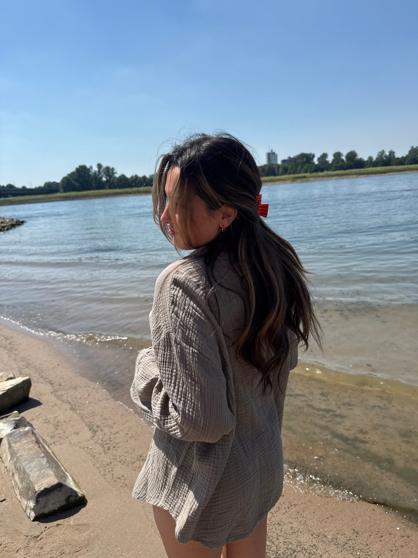 Musselin Hemd Khaki