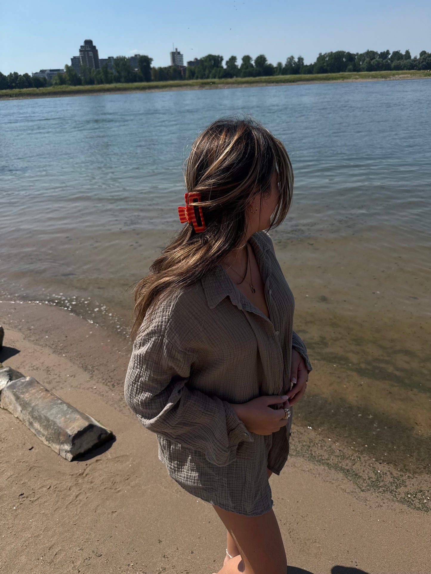 Musselin Hemd Khaki